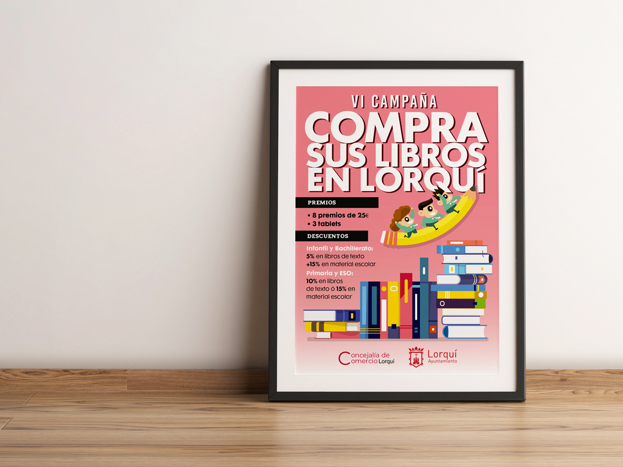 Poster para la compra de libros local en Lorquí