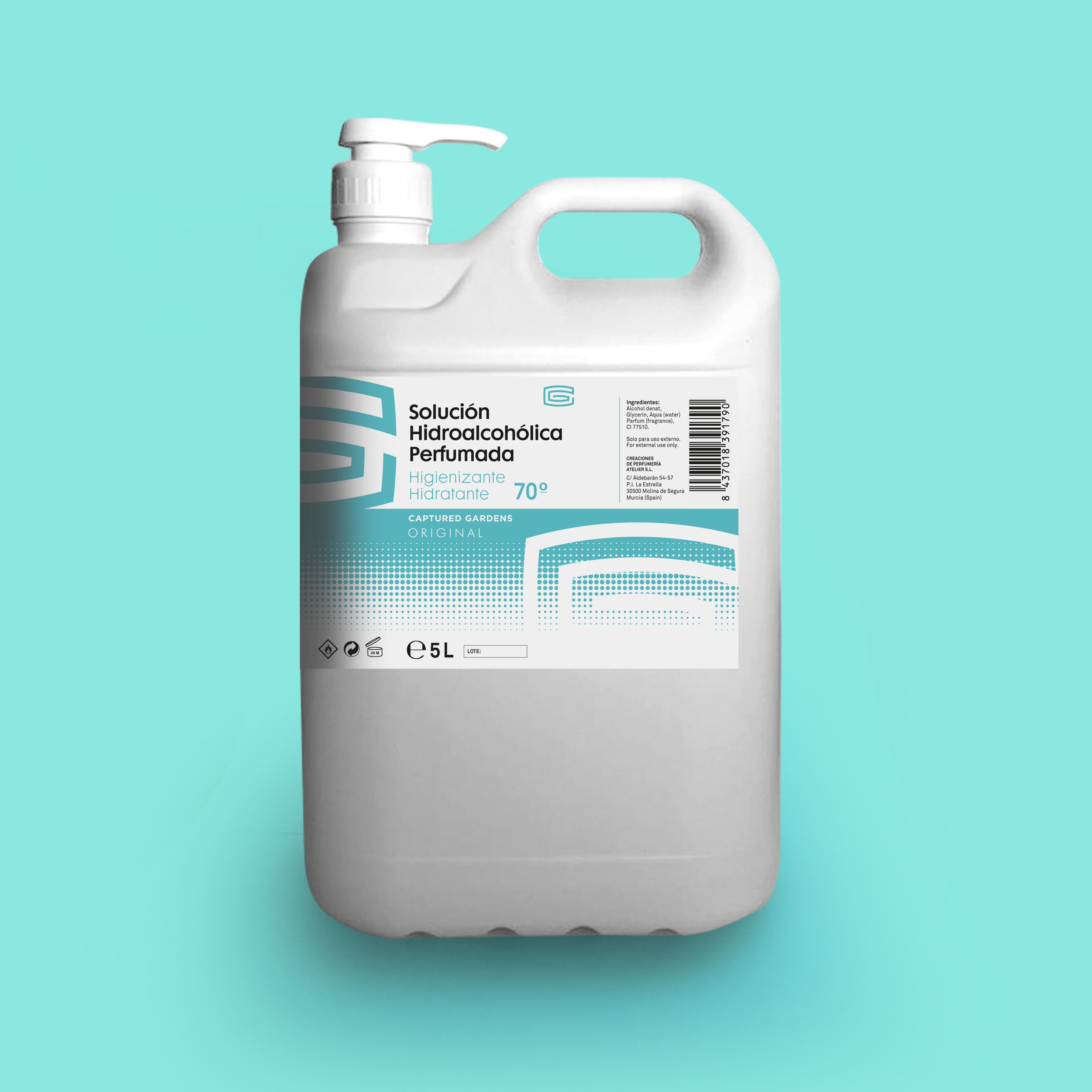 GSolución hidroalcohólica diseño de etiquetas